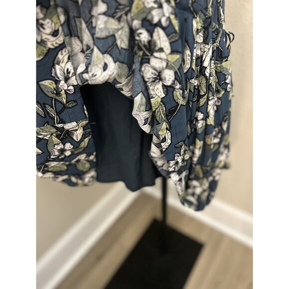 Free People Dear You Blue Floral Lined Mini Dress with pockets Size Small - Picture 6 of 9